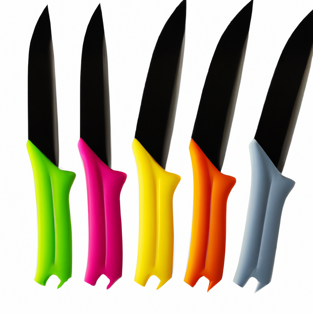 What are the blade guards used for in the Amazon Basics 12-Piece Color Coded Kitchen Knife Set?