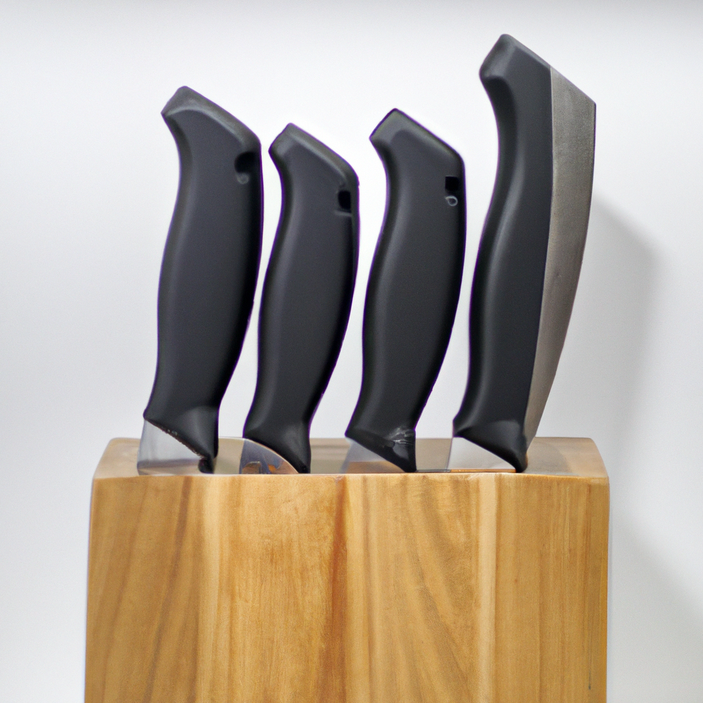 What are the benefits of using a knife block for storing kitchen knives?