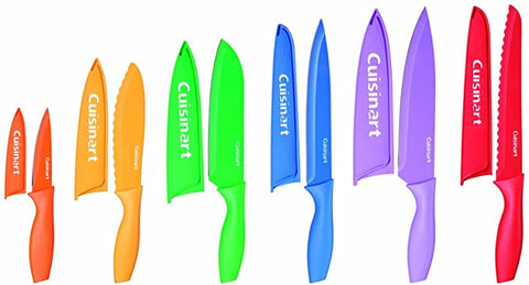 Coloured knives along secured with sheaths