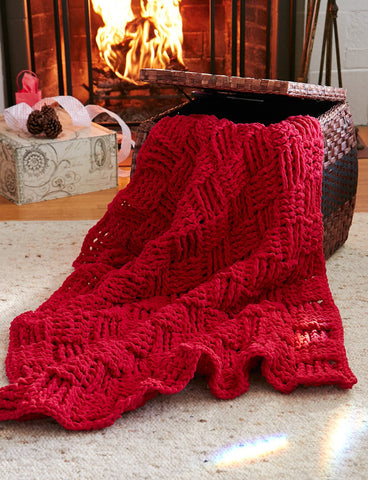 Free Crochet Pattern Bernat Blanket Yarn Basket Weave