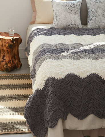 Free Crochet Pattern Bernat Blanket Yarn Grey Scale Blanket Afghan