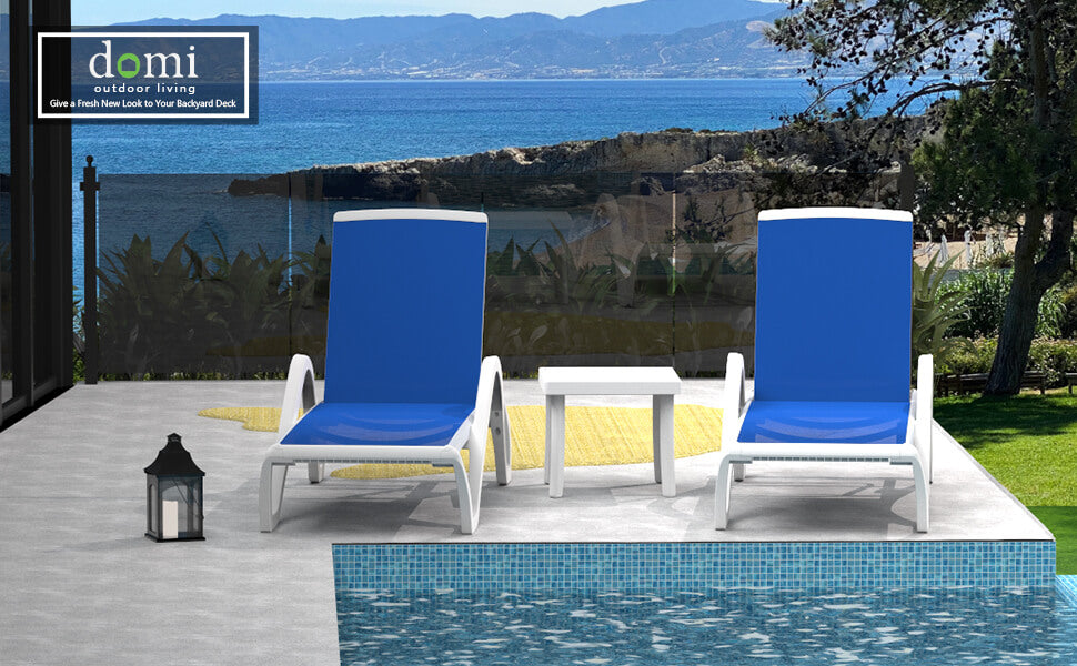 Domi Patio Chaise Lounge Set of 3 with Arm