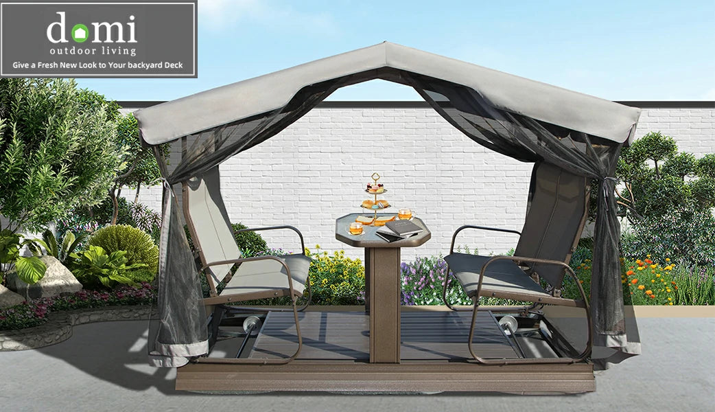 Domi Outdoor Living Patio Glider Benches with Canopy