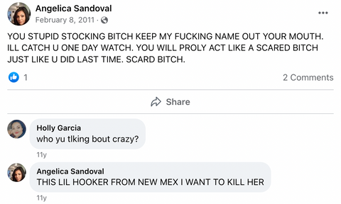 Angelica Sandoval Facebook Status with Comments