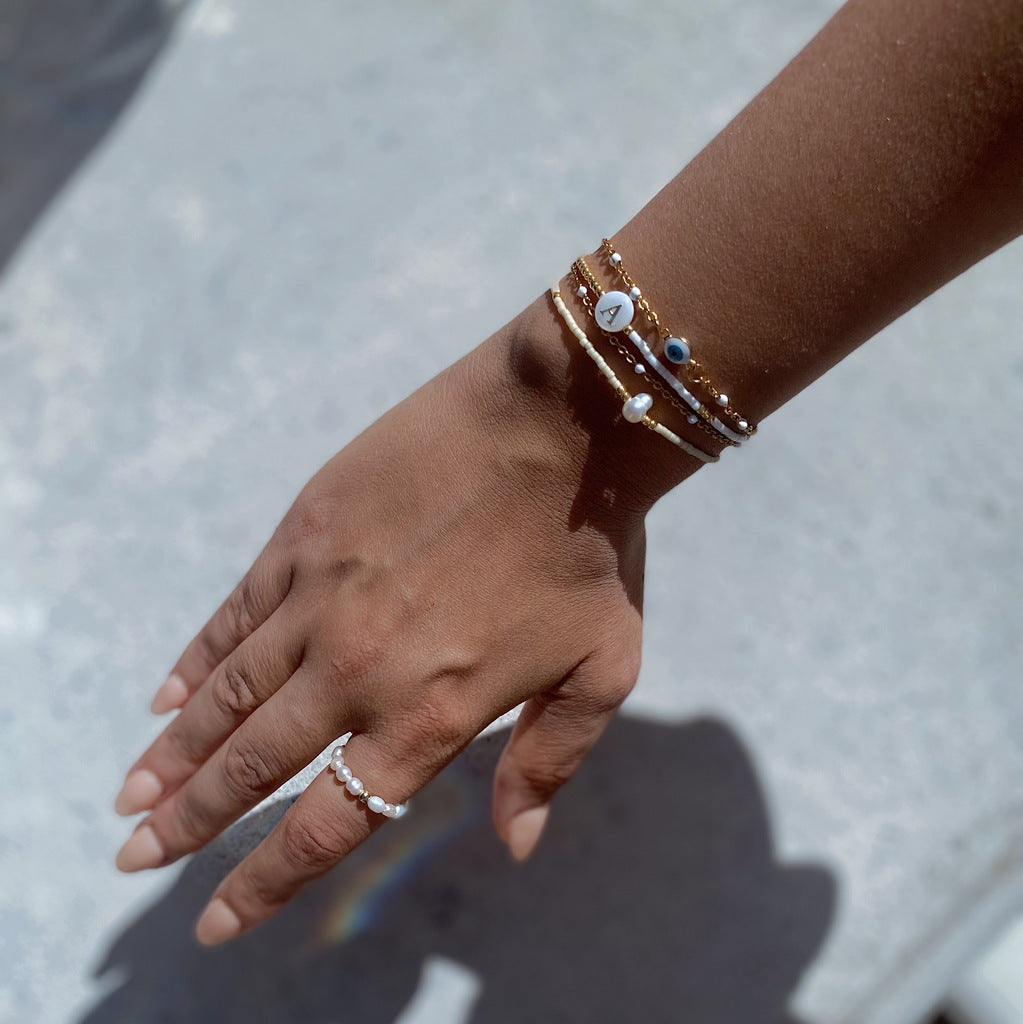 Initial Bracelet | Mother of Pearl