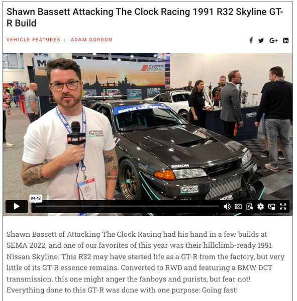 Shawn Bassett Attacking The Clock Racing 1991 R32 Skyline GT-R Build