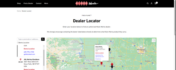 Klock Werks Dealer Locator