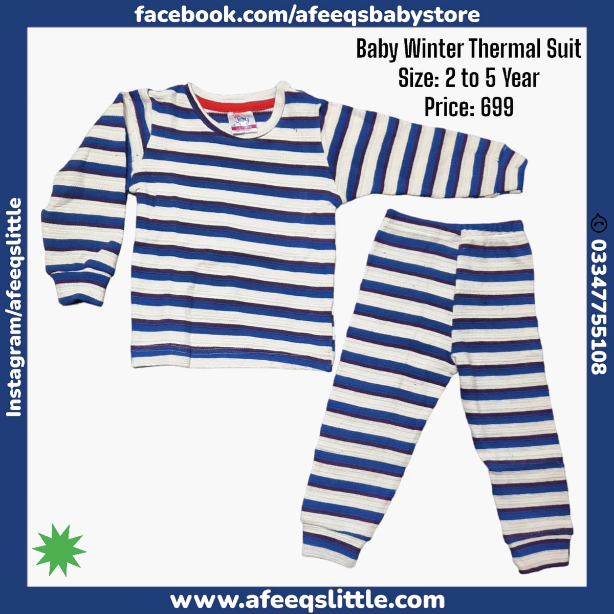 Warm Winter Thermal Night Suit, Afeeqs Little