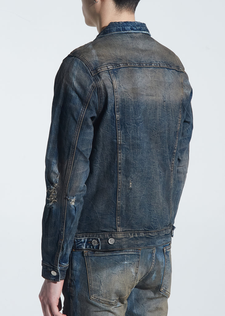 Rivers Denim Jacket (Dirty Indigo Wash) | Embellish NYC