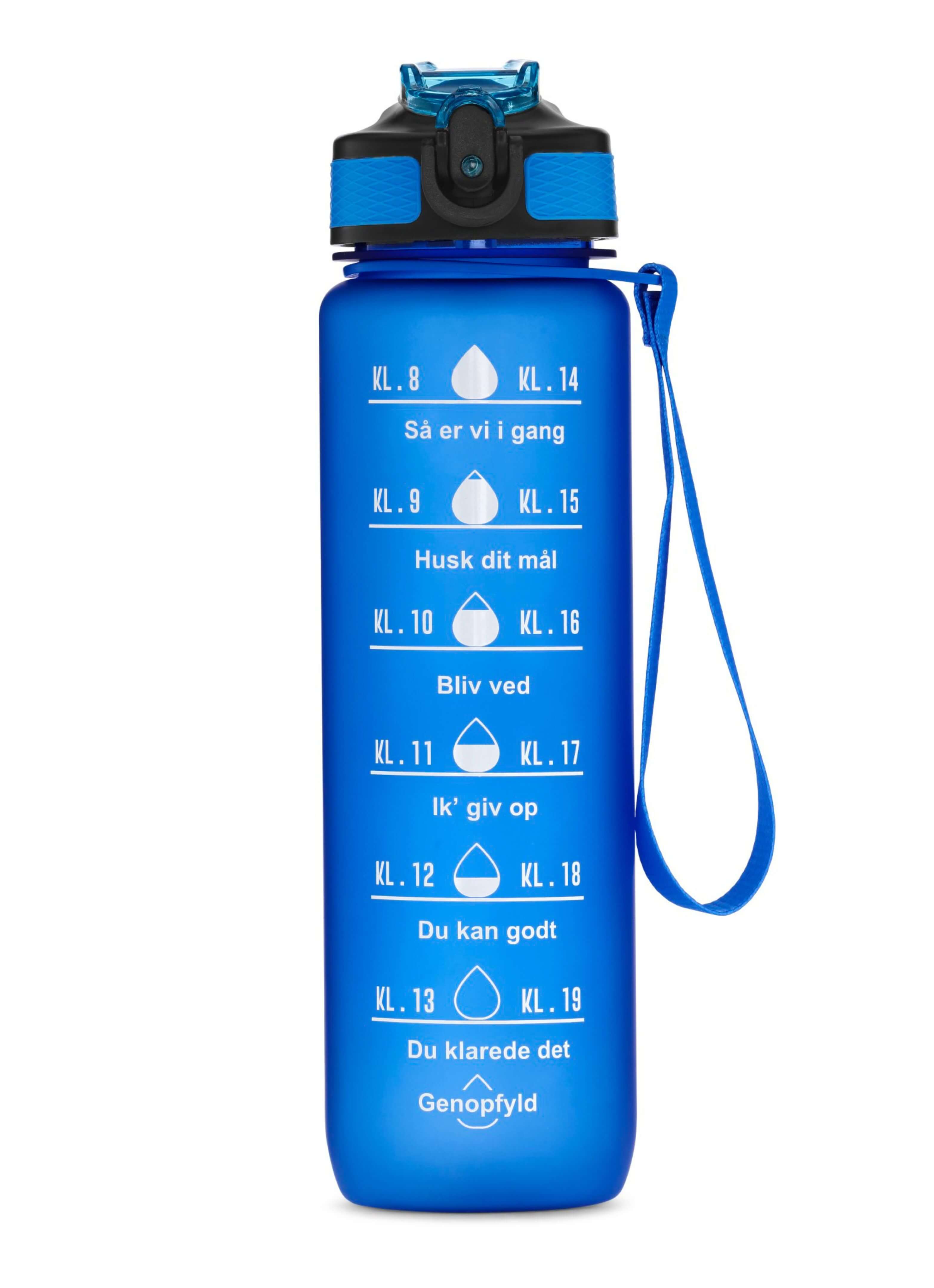 Billede af 1L motivationsvandflaske - Blå
