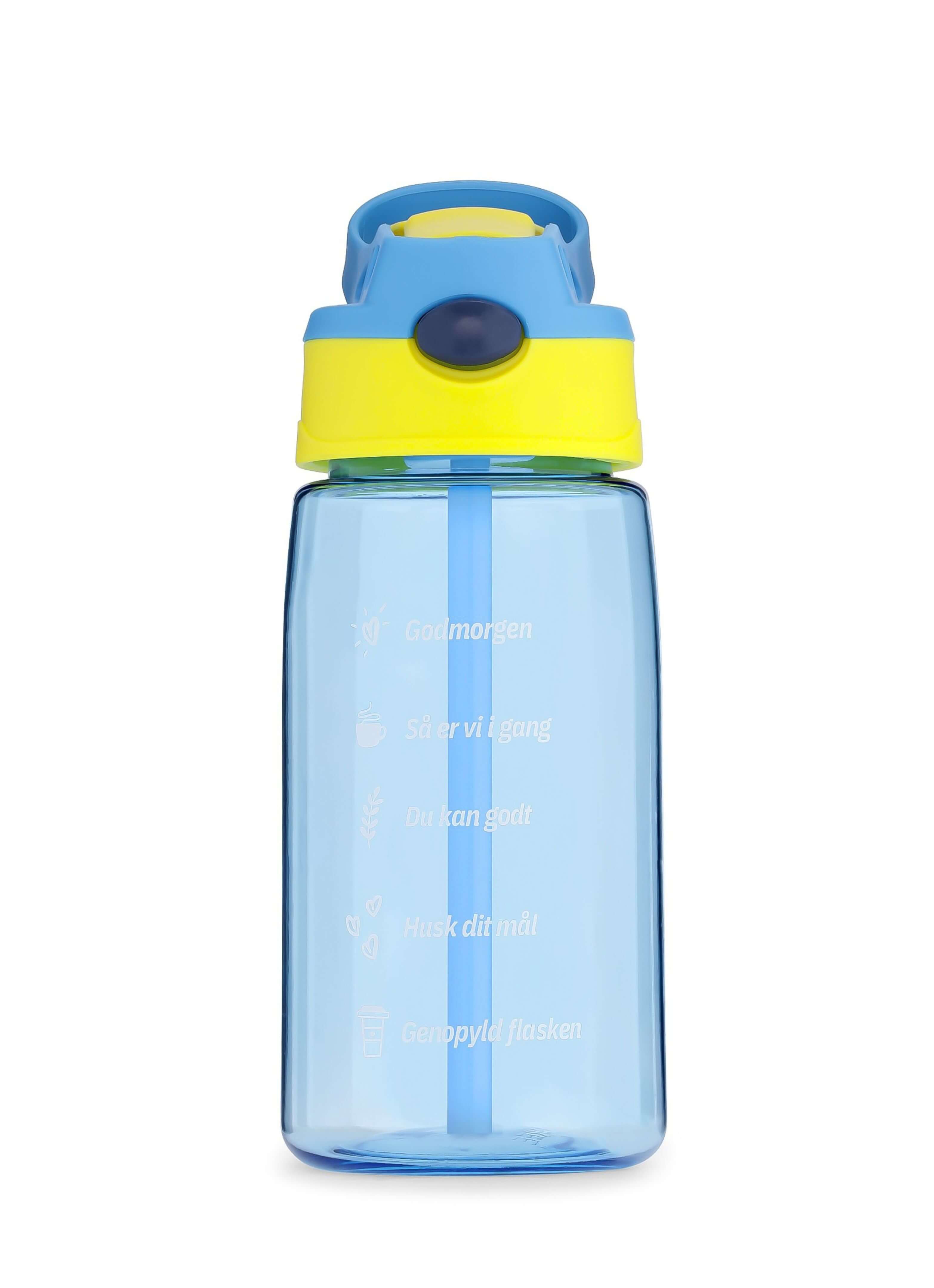 Billede af 0,5L Motivationsvandflaske - Blå/Gul