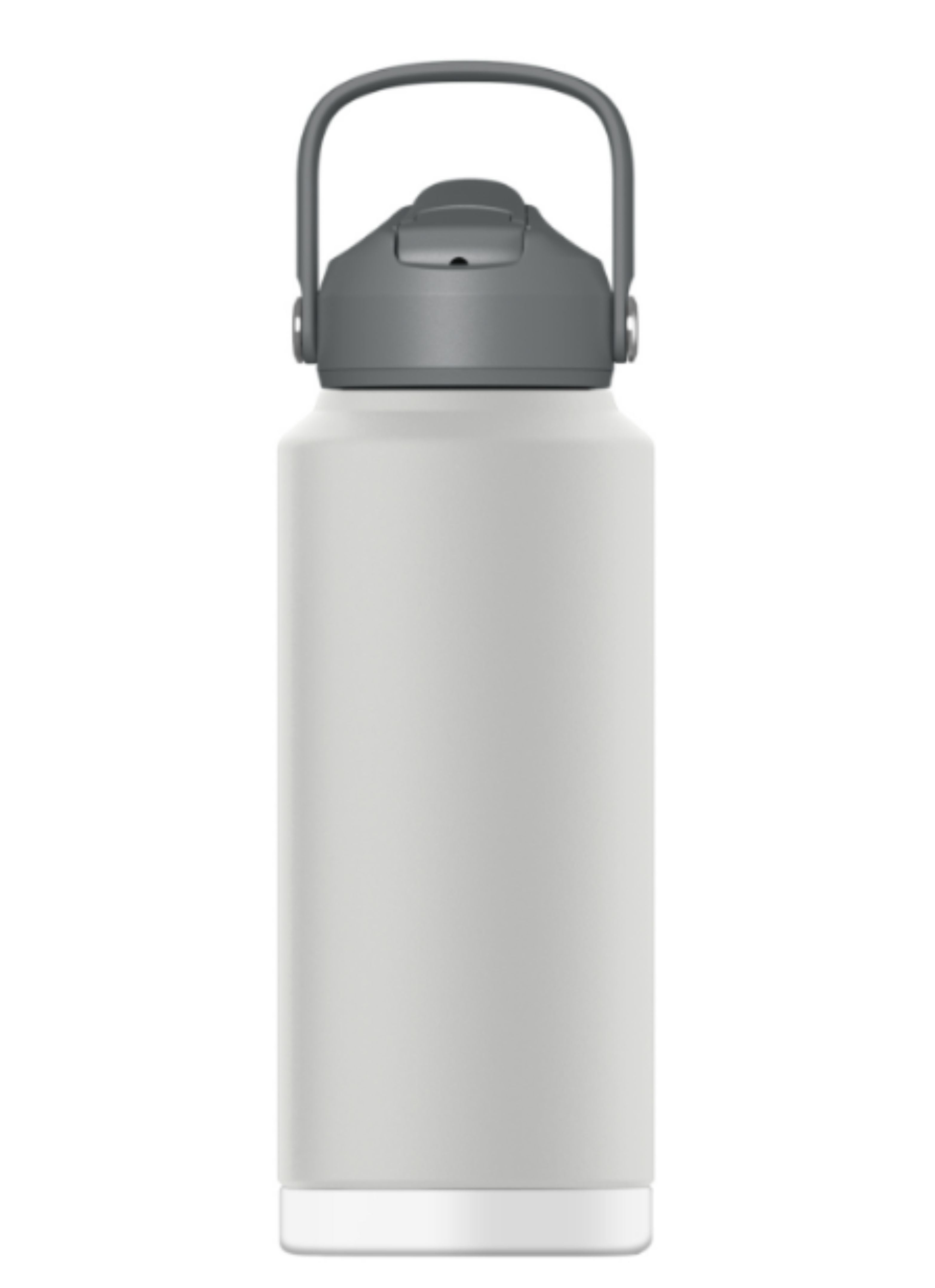 Billede af 1L termovandflaske med sugerør - Gråhvid