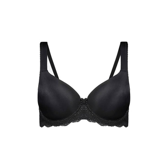 Baroque Contrast Lace Padded Full Cup Bra - Cafe Latte