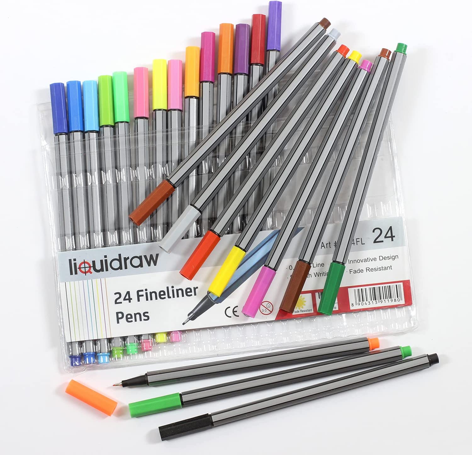 24 Fineliner Color Pens Set, Taotree Fine Line Colored Sketch Writing Drawing Pens