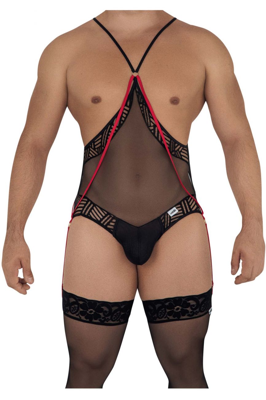 Candyman 99522 Lace-mesh Bodysuit Thong Black – MensUnderwearStore