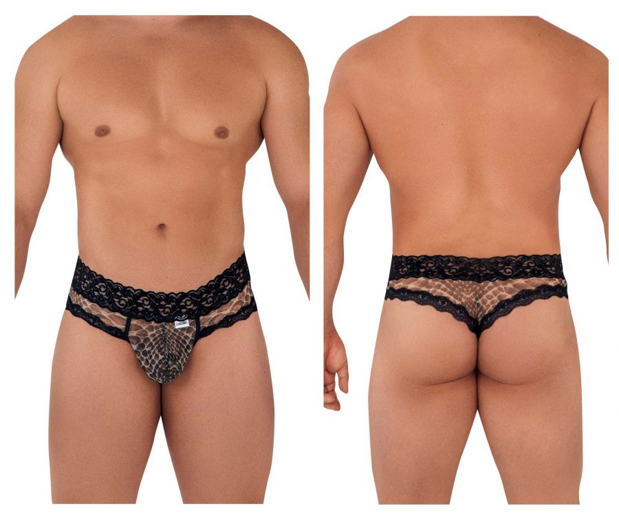Candyman 99420 Double Lace Thongs Gray –  - Men's  Underwear and Swimwear