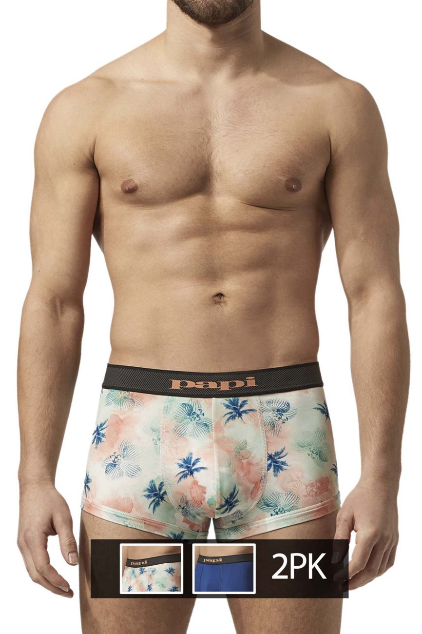 Papi UMPA050 Fashion Microflex Brazilian Trunks Color Ocean Multi Prin