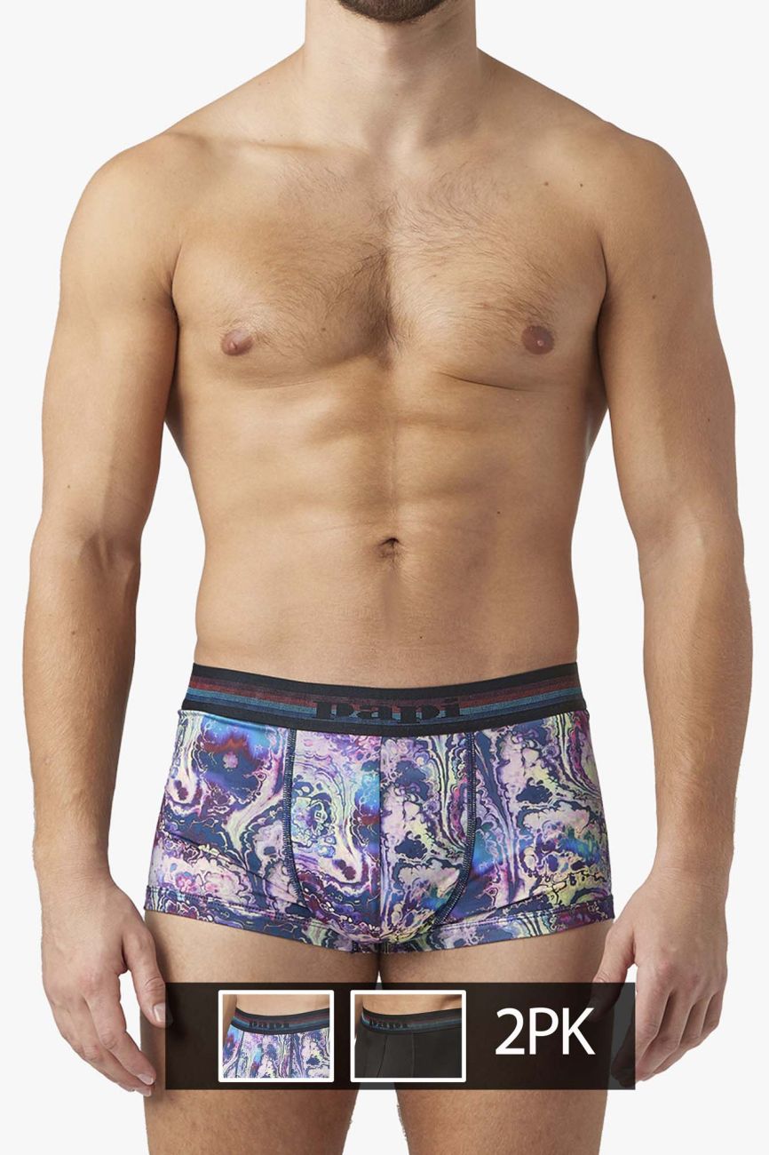 Papi UMPA050 Fashion Microflex Brazilian Trunks Color Sunset Multi Print -  Pikante Underwear