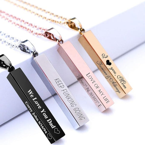 Engraved Bar Necklaces