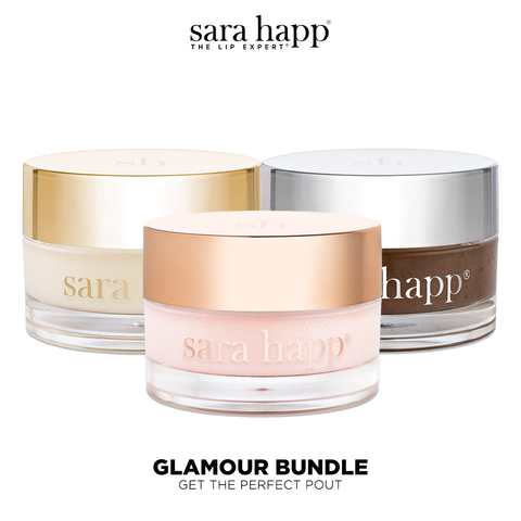 The Sara Happ Glamour Bundle: Dream Slip, Lip Slip and Lip Scrub.