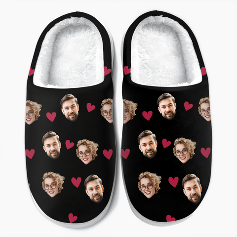 Amazon.com | Custom Mens Slippers with Face Photo, Men's Home Slippers with  Dog Paws & Bones,Personalized Home Shoes Velvet Cotton Texture for Son  Boyfriend Lover (S) | Shoes