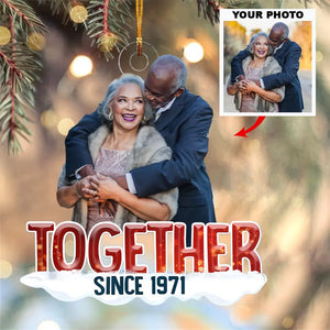 Christmas Couple Together Since - Personalized Custom Photo Mica Ornament - Christmas Gift For Couple, Anniversary Gift For Couple, Husband, Wife, Dad, Mom AGCPD047 - A Gift Customized