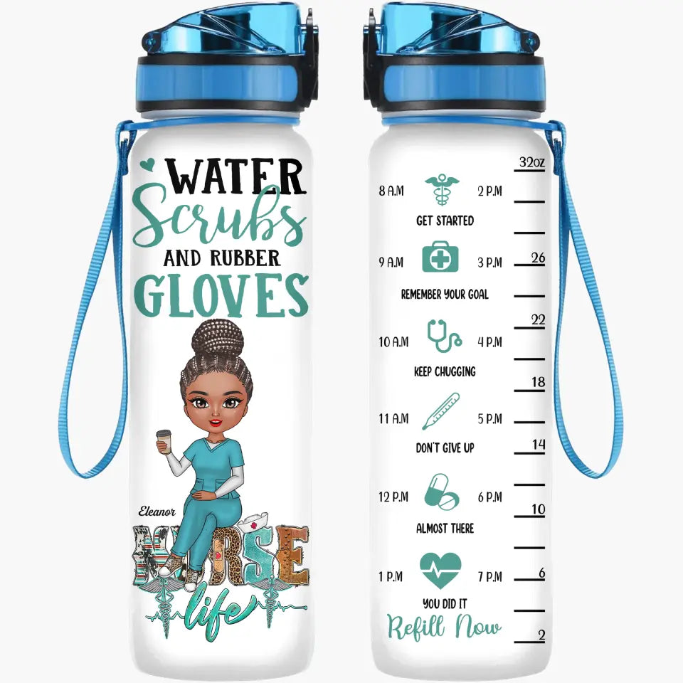 Personalized Water Tracker Bottle - Nurse's Day, Birthday Gift For Nur - A  Gift Customized