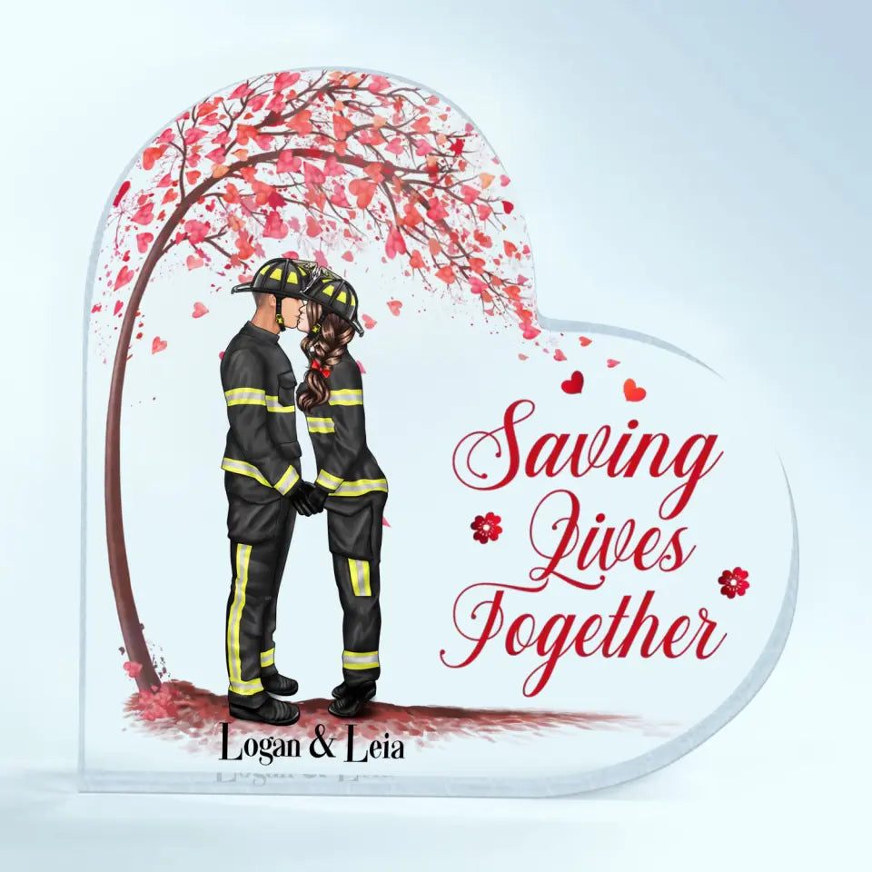 Together Since - Couple Personalized Custom Heart Shaped Acrylic