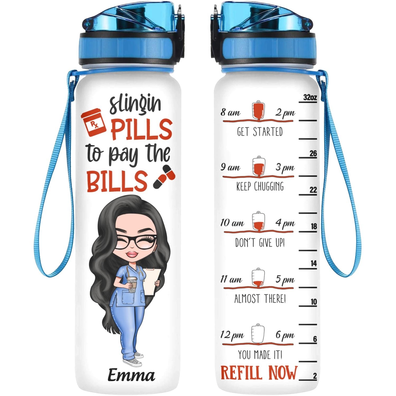 Nurses Personalized Water Bottle