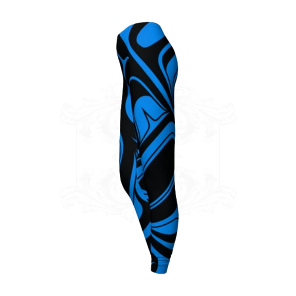 Leggings - Winter Blue with Full design