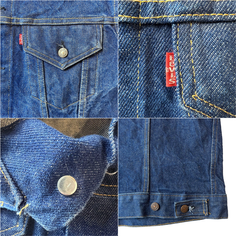 濃紺 サイズ46 70s USA製 Levis 70505 デニム ジャケット / 70年代 アメリカ製 リーバイス ビンテージ