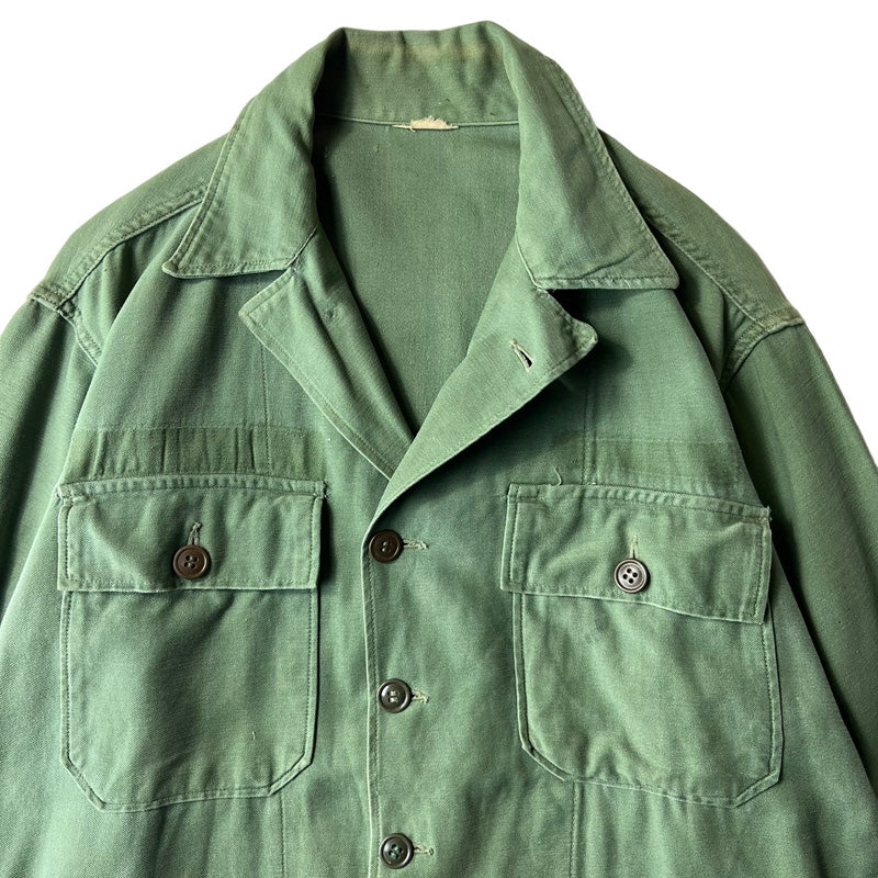 アメリカ軍 OG107ユーティリティシャツ コットンサテンシャツ60年代 