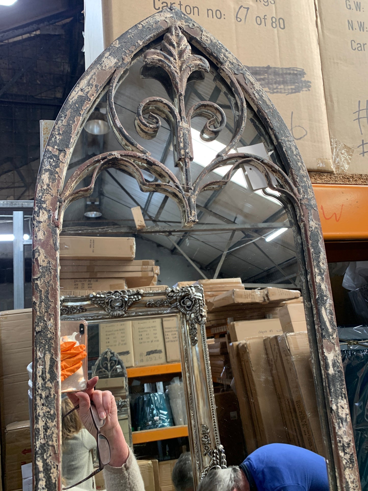 Fabulous rustic window mirror with arch Click n collect