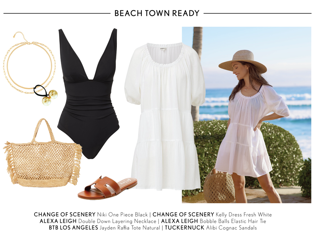 Change of Scenery Kelly Dress and Niki One Piece in black