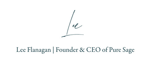 signature of pure sage bags founder lee flanagan