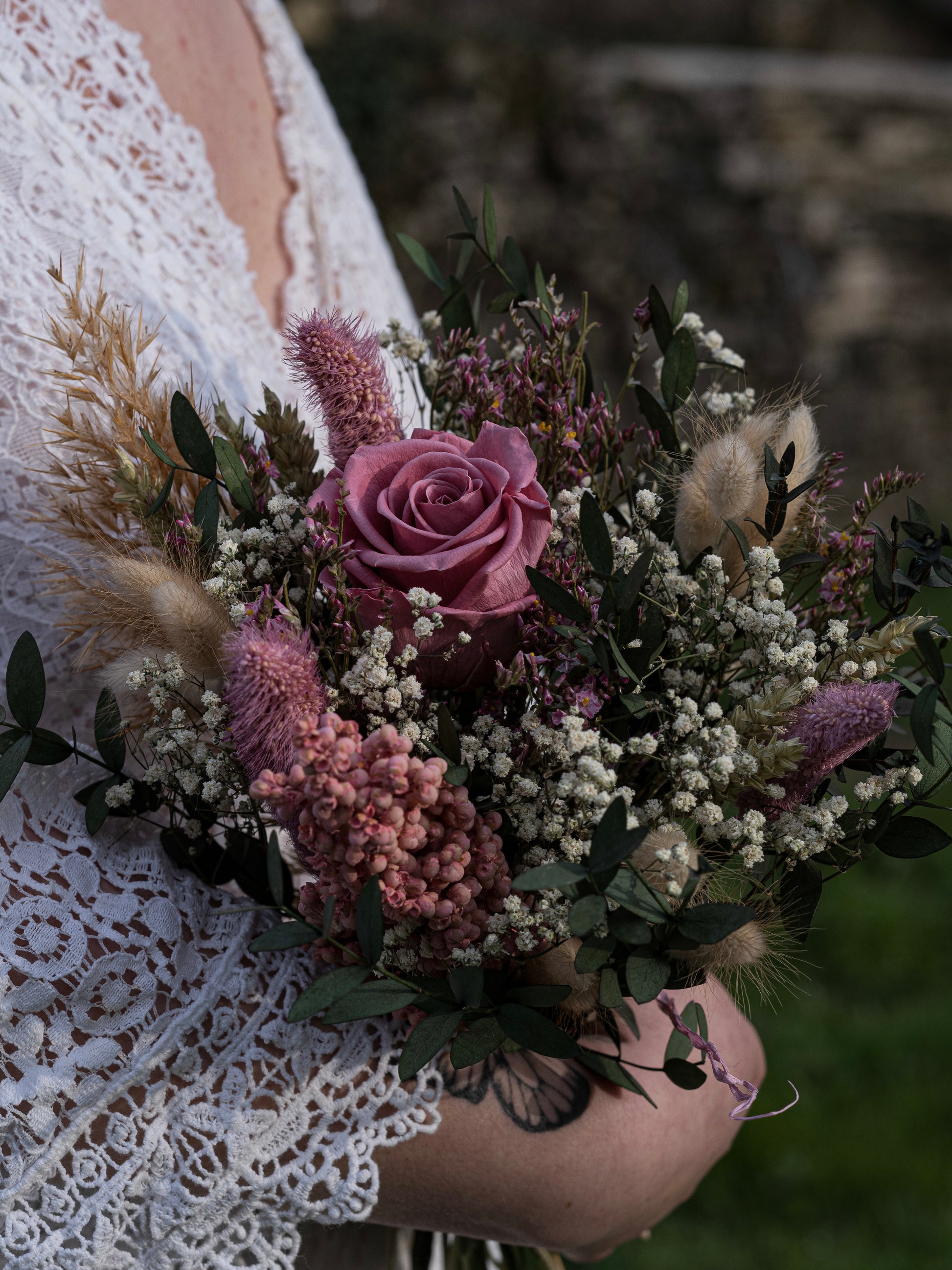 Eternel Dahlia - Bouquet fleurs séchées - Rosé
