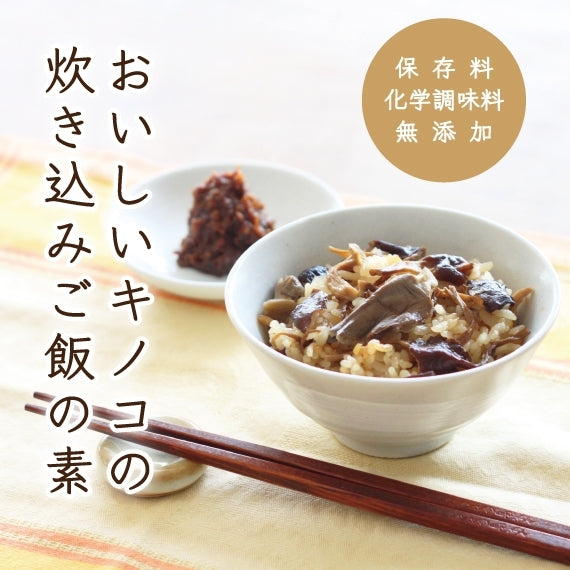 香り良いきのこだし★信州キノコ村 おいしいキノコの炊き込みご飯の素　65ｇ(2合炊)×3袋 【だしとしてアレンジ】【保存料・化学調味料無添加】【炊込.・おこわ・かやくごはん】