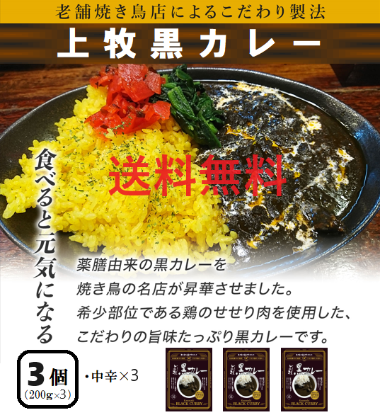 上牧黒カレー200ｇ×3個