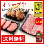 ☆送料無料☆【セット割で2,340円おトク！】CREA(クレア)掲載商品【讃岐を贈るシリーズ】オリーブ牛ロース・カルピ 焼肉セット(特製タレ付き) / 3人前