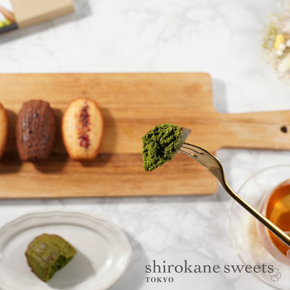 「送料無料・ポスト投函」shirokane sweets TOKYO 白金マドレーヌ（抹茶）　4個入