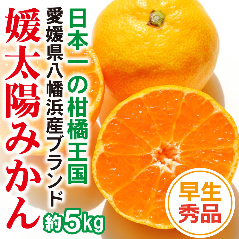 【2024年9月頃予約開始予定】愛媛県産・温州みかん(早生)〈秀品〉約5kg　農地直送のブランドかんきつ・媛太陽みかん　※発送時期：11月中旬～