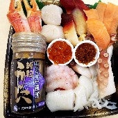 【送料無料】高級なお刺身セット・海鮮丼※美味しい海鮮を少しづつ※うに・かにツメ・いくら入り※食べ切り２人前で作りました。＜3500円むらさきうに60ｇ１瓶が入ります＞