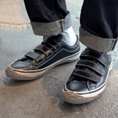 【ベルクロタイプで足に合わせてピッタリフィット！靴紐タイプにはない脱ぎ履きのしやすさで優しい履き心地のスニーカー】SPINGLE MOVE SPM-211 Black 靴 日本製ハンドメイドスニーカー サイズ交換可能 スピングルムーヴ