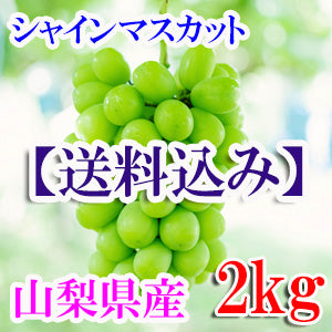 ※数量限定再販【２ｋｇ・地域限定送料込み】山梨の旬のシャインマスカット　2Kg詰め（発送は8月下旬以降となります）【配送日は指定できません】