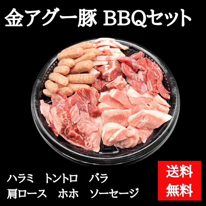 金アグーバーベキューセット　ソーセージ　ハラミ　トントロ　バラ肉　肩ロース　ホホ（3~4名）冷凍　送料無料