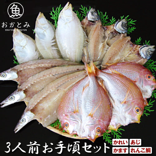 【送料込】島根の地魚3人前セット　あじ・かれい・かます・れんこ鯛　※（北海道、沖縄は送料1320円）