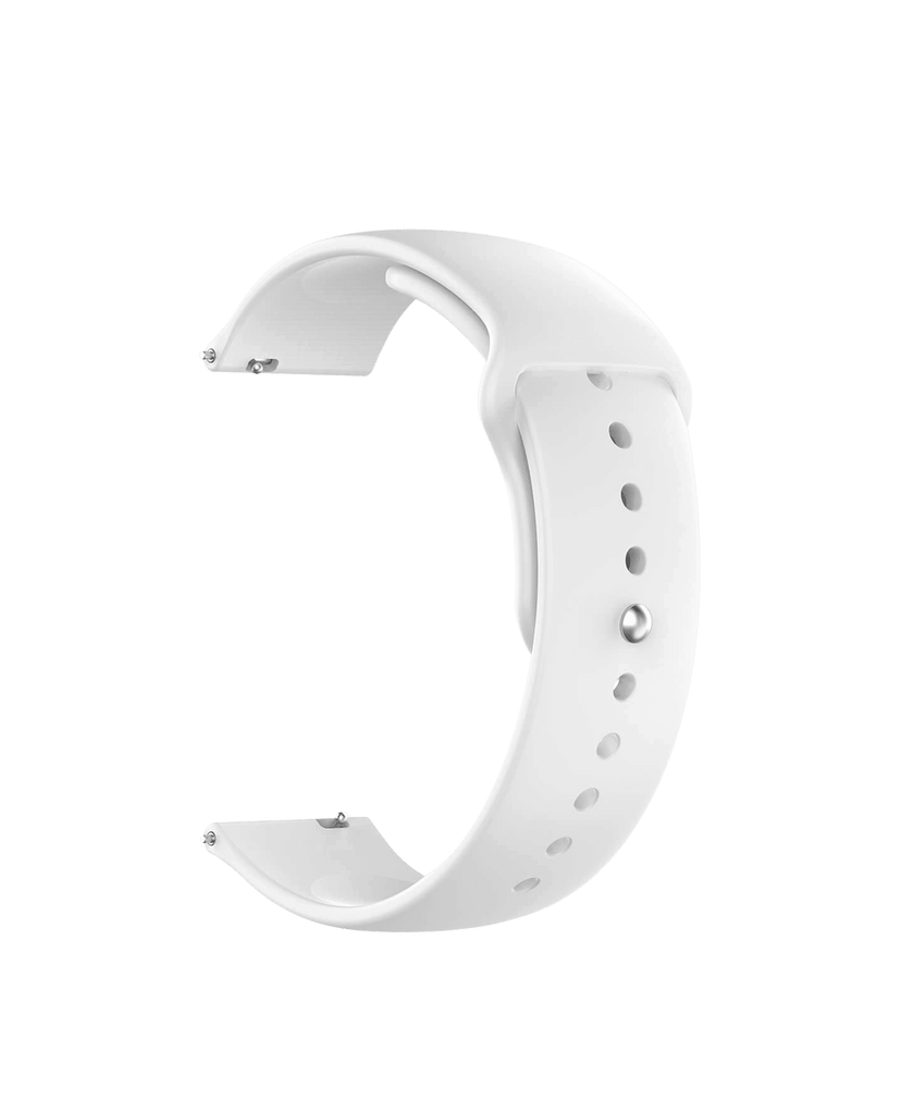 ved godt Støvet anden White Silicone Click WatchBand for Samsung/OnePlus/Fitbit Smartwatches