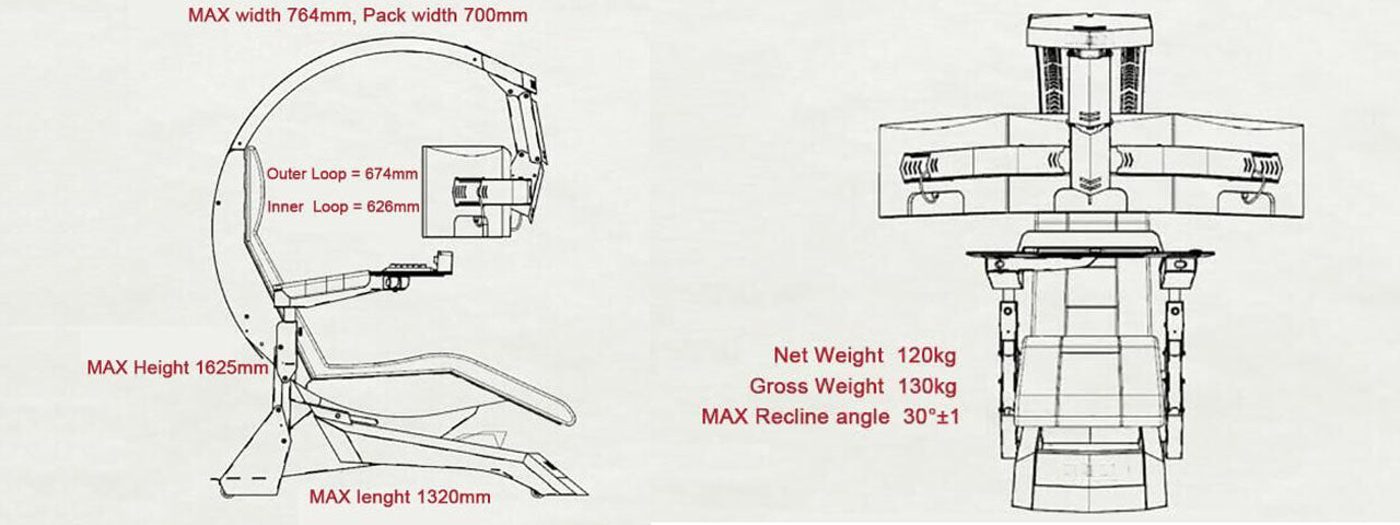 Imperatorworks - IMPERATORWORKS IW-R1 ZERO GRAVITY RECLINING WORKSTATION  GAME CHAIR