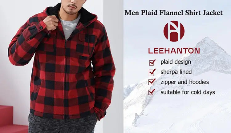 Men's Plaid Sherpa Lined Flannel Jacket