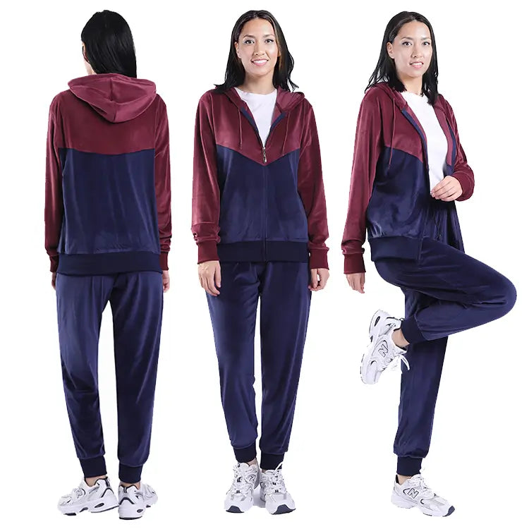 Women Velvet Tracksuit Set